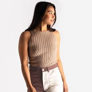 Soluna collective sand knit vest